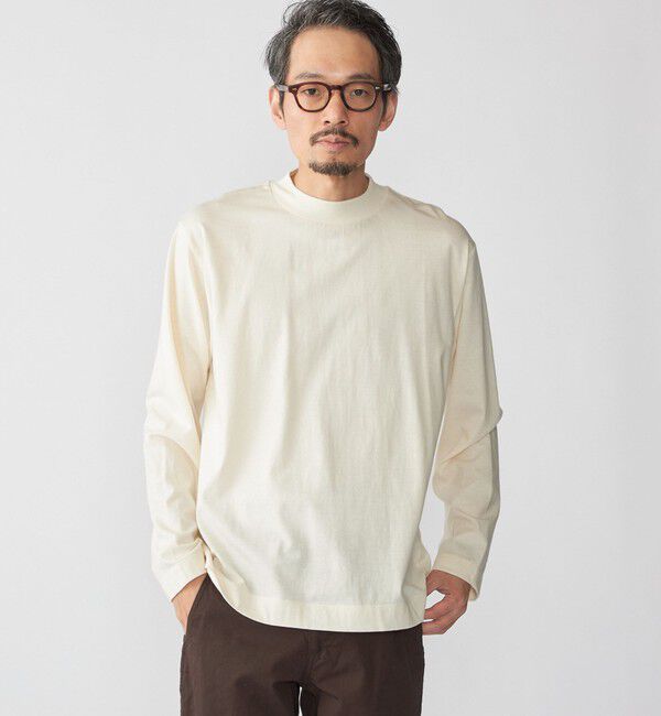 SHIPS「SHIPS: コットンウール モックネック ロングスリーブ Tシャツ」|Tシャツ・カットソー|オフホワイト