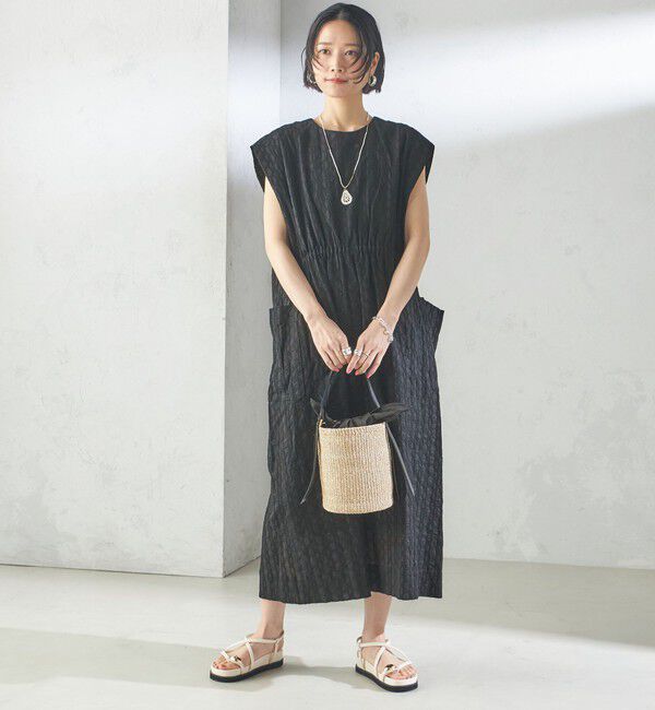 SHIPS for women「【SHIPS別注】assiette:〈手洗い可能〉刺繍 サック ワンピース」|ワンピース|