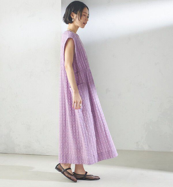 SHIPS for women「【SHIPS別注】assiette:〈手洗い可能〉刺繍 サック ワンピース」|ワンピース|