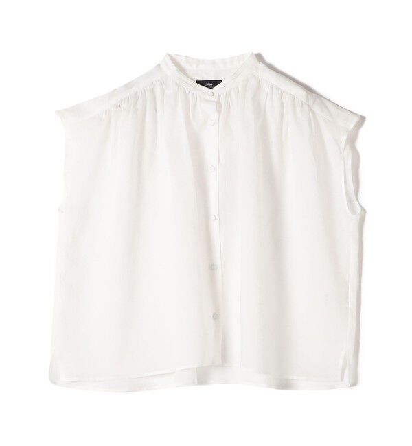 SHIPS for women「SHIPS Primary Navy Label:〈手洗い可能〉ラミー フレンチ スリーブ ブラウス」|シャツ・ブラウス|アイボリー