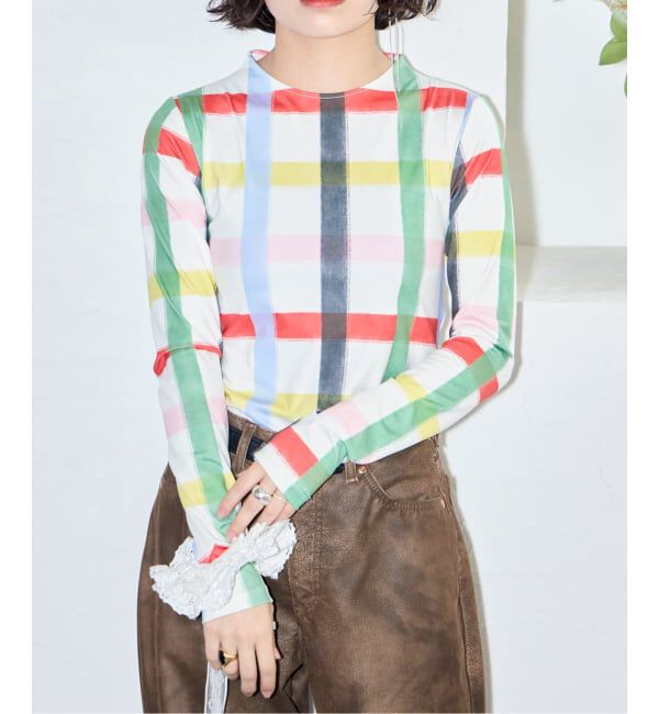  「SIXXTA RAINBOW CONFETTI SWEATER PLO：カットソー」|Tシャツ・カットソー|