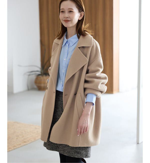 souple wool ダブルフェイスミドルコート（SLOBE IENA）｜ルミネの