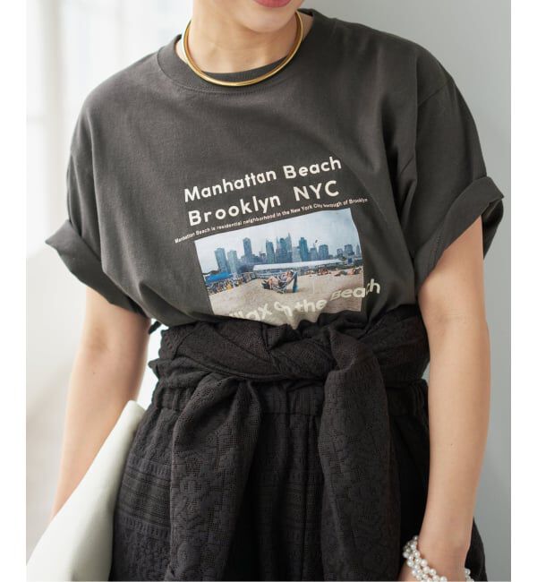 Spick and Span「ANGE IN DISGUISE/アンジ イン ディスガイズ Manhattan Beach Brooklyn」|Tシャツ・カットソー|ブラック A