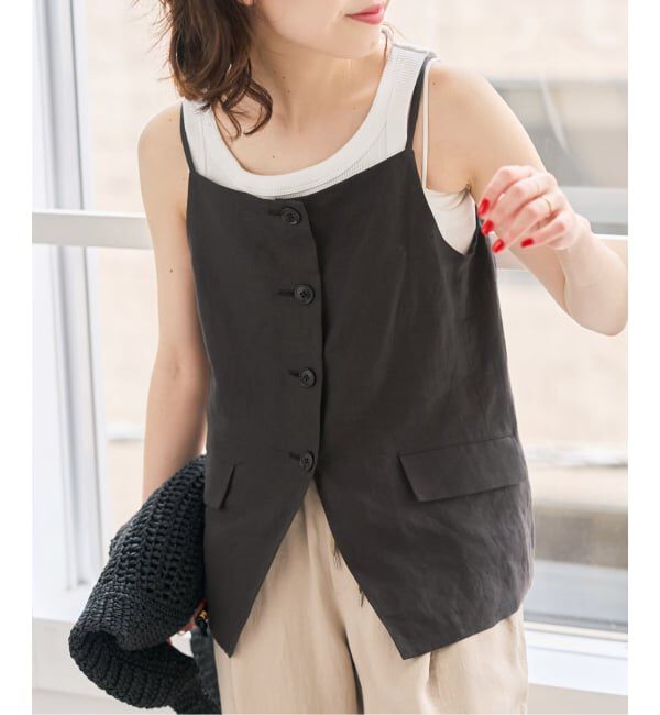 Spick and Span「《予約》TICCA リネンキャミソールベスト」|ベスト・ジレ|