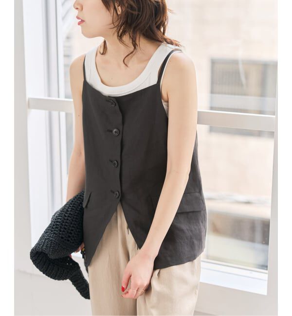 Spick and Span「《予約》TICCA リネンキャミソールベスト」|ベスト・ジレ|