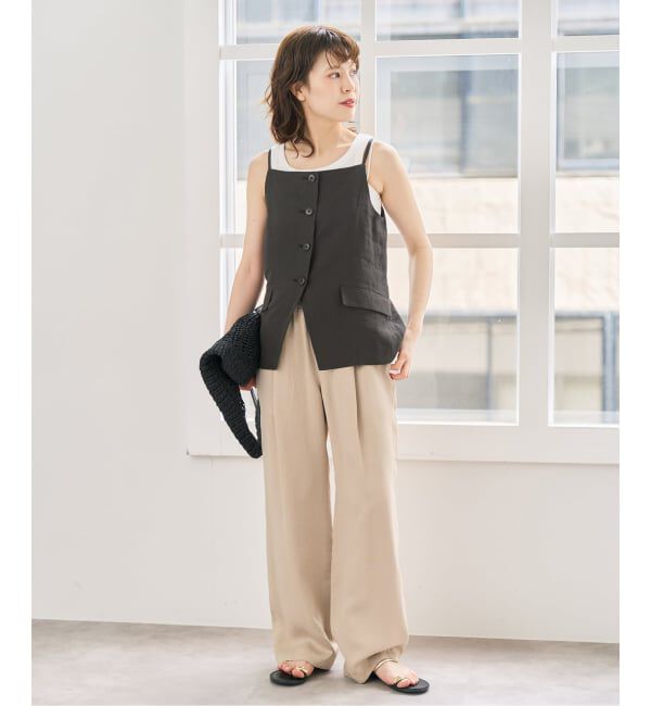 Spick and Span「《予約》TICCA リネンキャミソールベスト」|ベスト・ジレ|