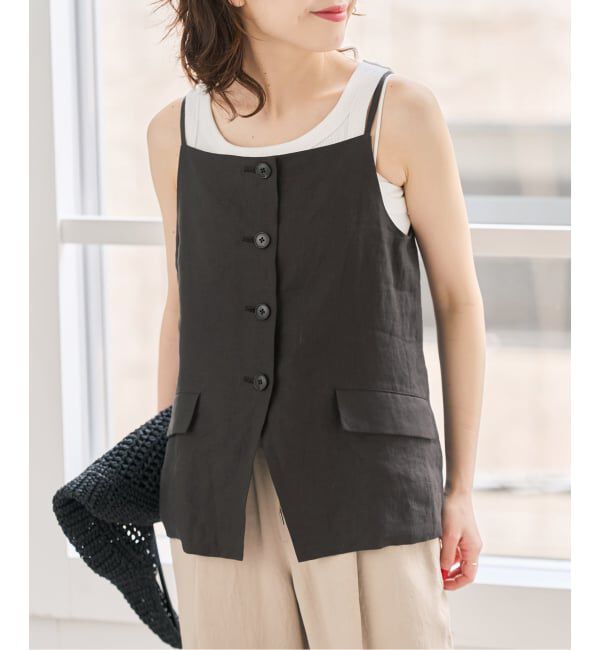 Spick and Span「《予約》TICCA リネンキャミソールベスト」|ベスト・ジレ|