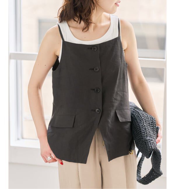 Spick and Span「《予約》TICCA リネンキャミソールベスト」|ベスト・ジレ|