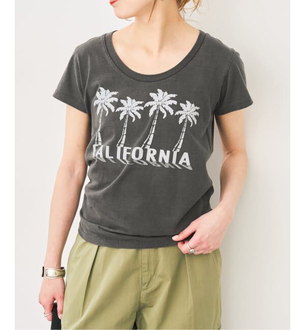 Spick and Span「Mixta / ミクスタ U NECK T-SHIRT PALM TREE」|Tシャツ・カットソー|