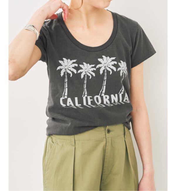 Spick and Span「Mixta / ミクスタ U NECK T-SHIRT PALM TREE」|Tシャツ・カットソー|