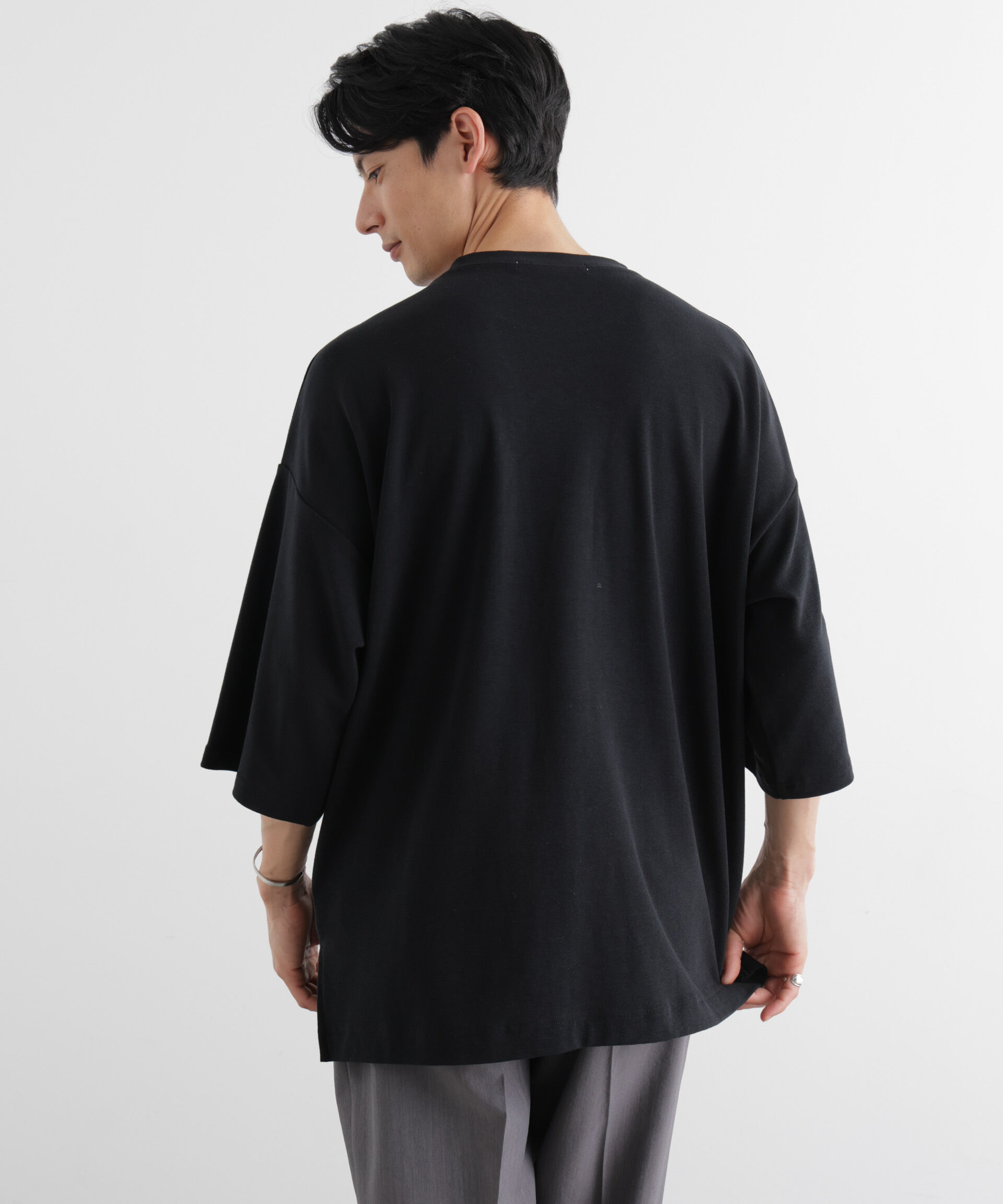 nano･universe「WEB限定/ストレッチフライス BIGTシャツ 半袖」|Tシャツ・カットソー|