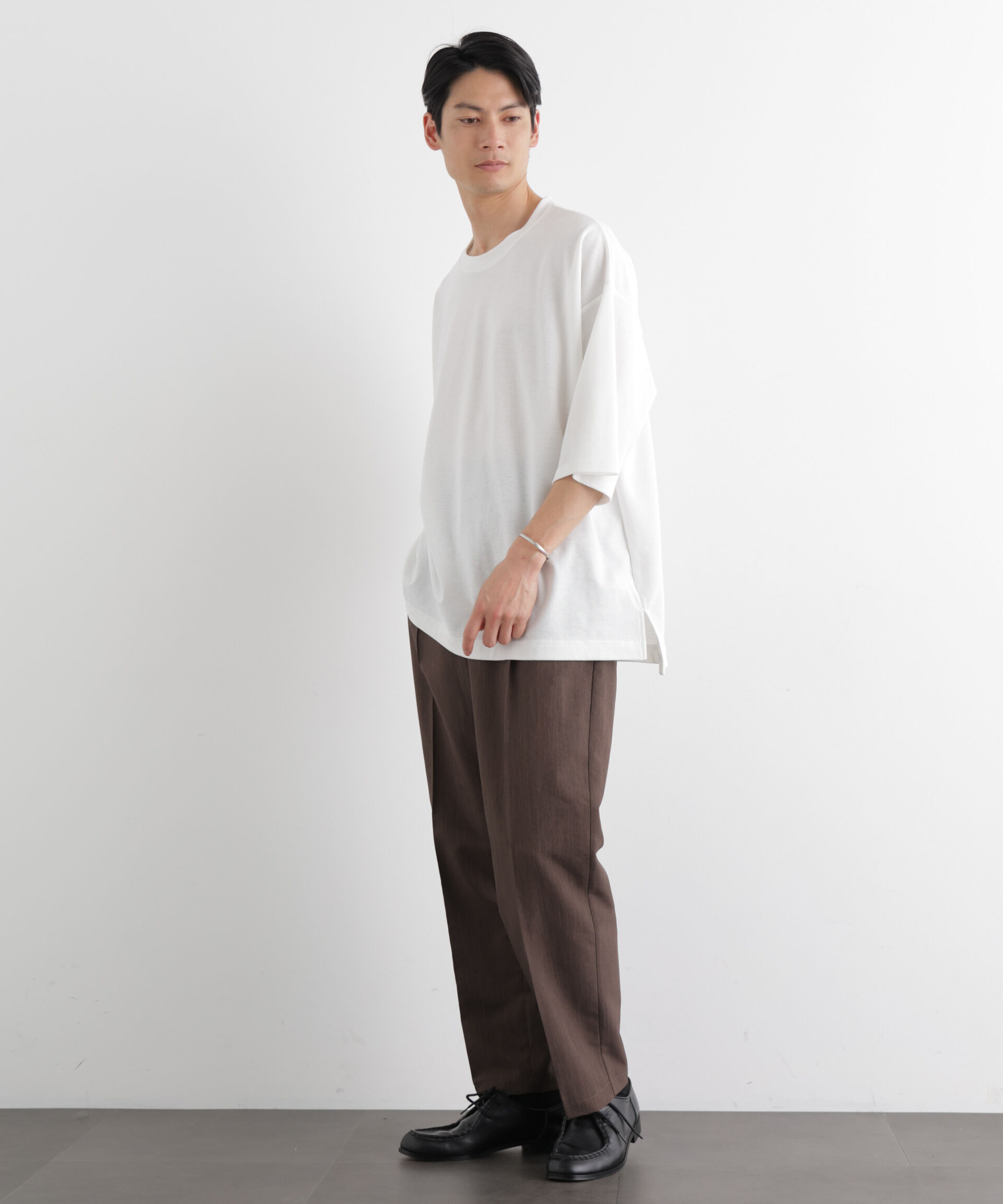 nano･universe「WEB限定/ストレッチフライス BIGTシャツ 半袖」|Tシャツ・カットソー|