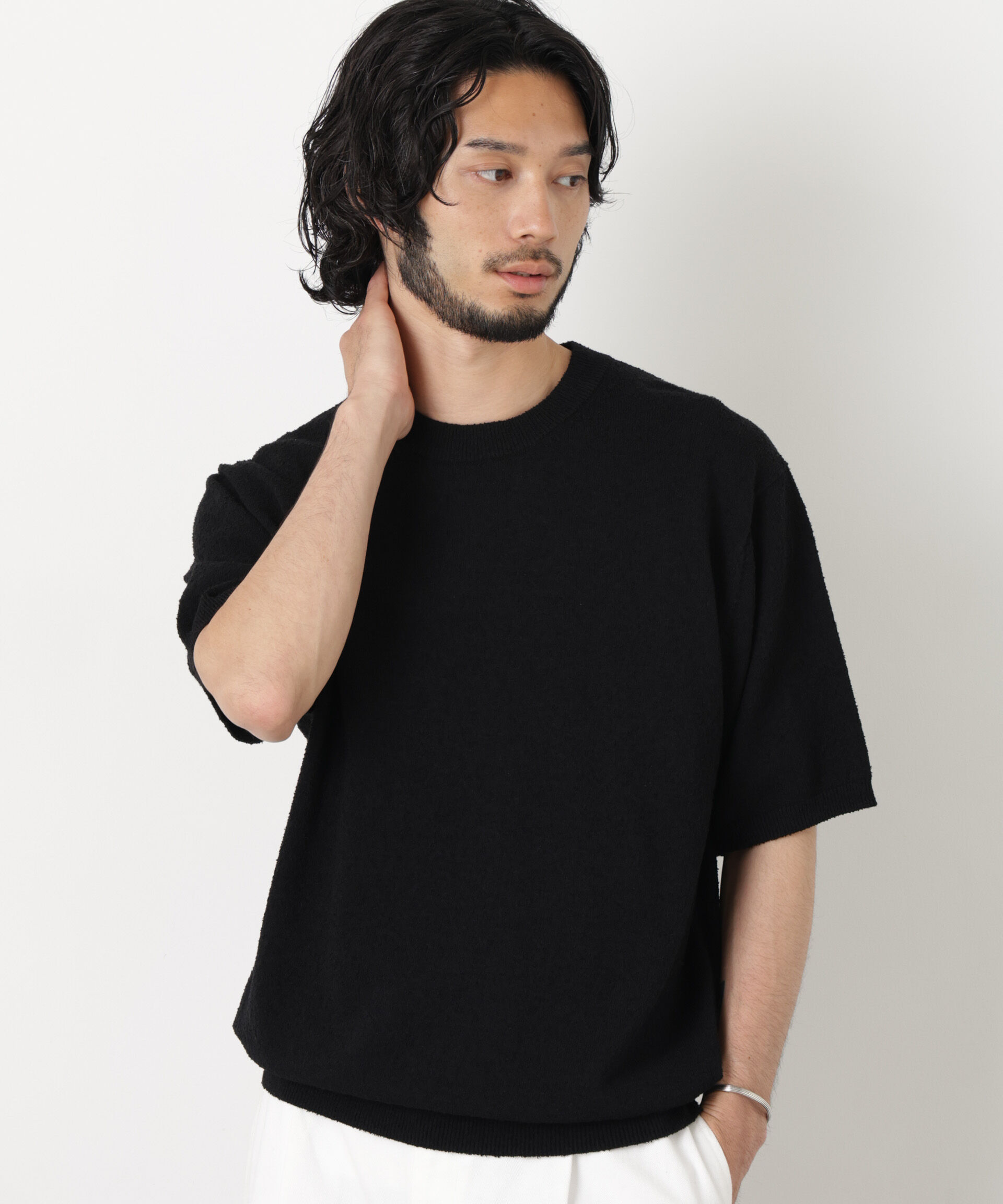 nano･universe「C/Ny ブークレ クルーネックニットTEE」|ニット・セーター|