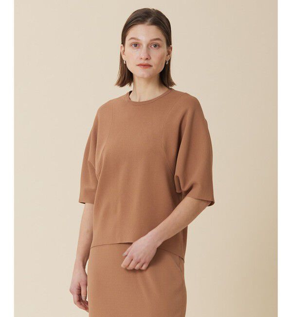 BEIGE,「LAURA / 半袖ニットトップス」|ニット・セーター|Camel