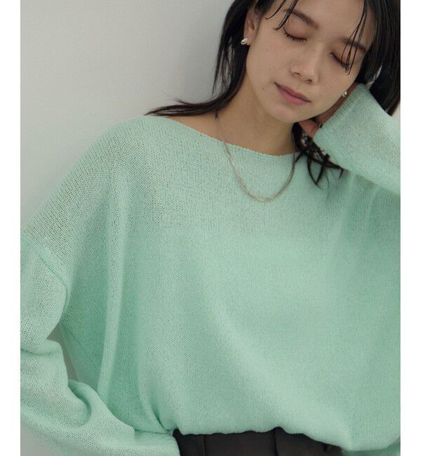 SALON adam et rope'「ペーパーヤーンプルオーバー」|ニット・セーター|グリーンサブ(35)