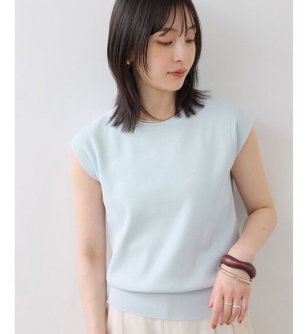 VIS「【WEB限定カラー】ICE BEAUTY 美人スリーブニットプルオーバ/UVケア・接触冷感」|ニット・セーター|