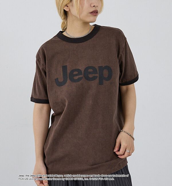 NOMINE「【GOOD ROCK SPEED】Jeep(R) ロゴ リンガーTシャツ レトロ」|Tシャツ・カットソー|ブラウン