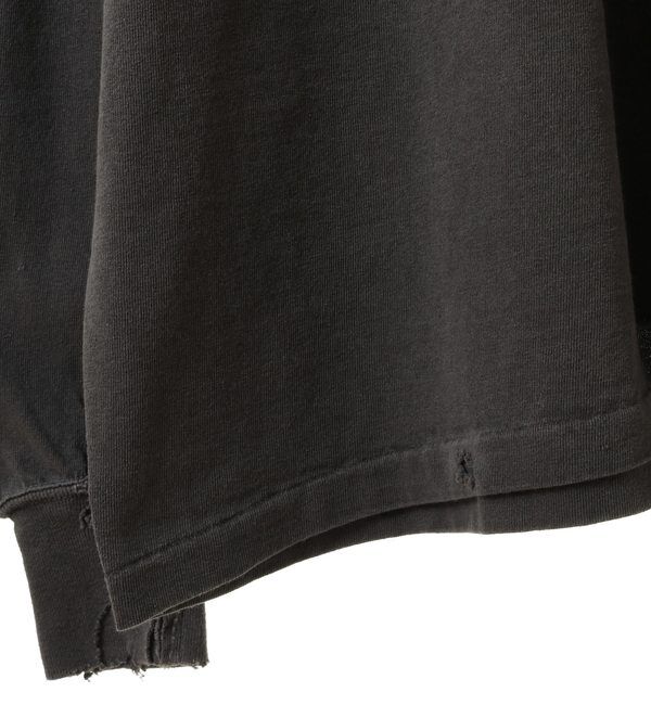 A_「【KURO/クロ】17/-ROUND SHAPE DYED DAMEGE L/S TEE」|Tシャツ・カットソー|