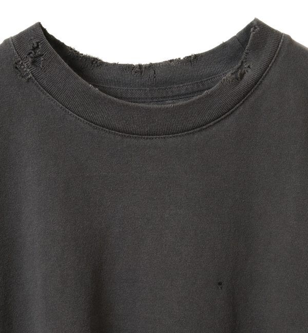 A_「【KURO/クロ】17/-ROUND SHAPE DYED DAMEGE L/S TEE」|Tシャツ・カットソー|