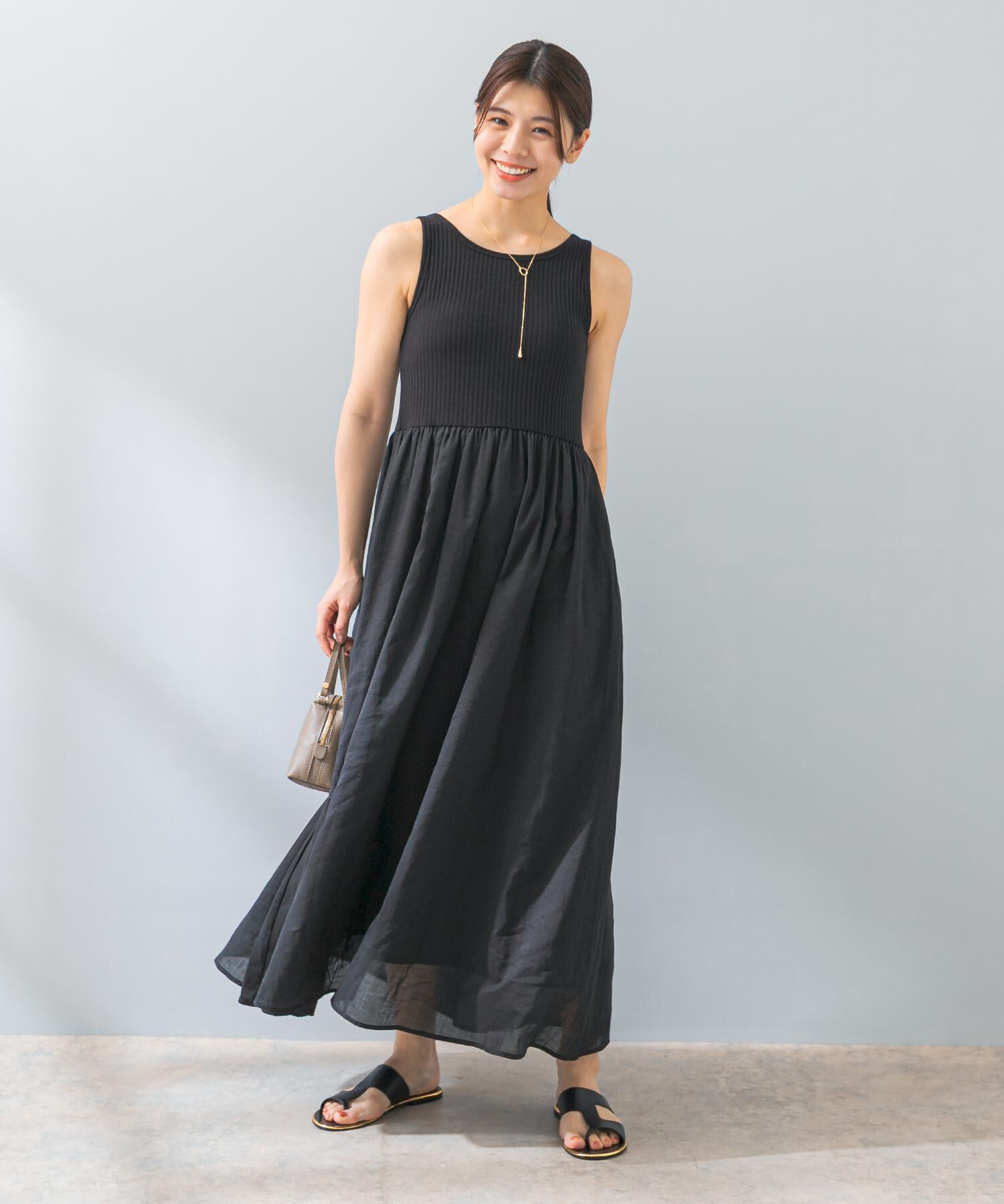 URBAN RESEARCH ROSSO「F by ROSSO　カップ付ドッキングワンピース」|ワンピース|ブラック