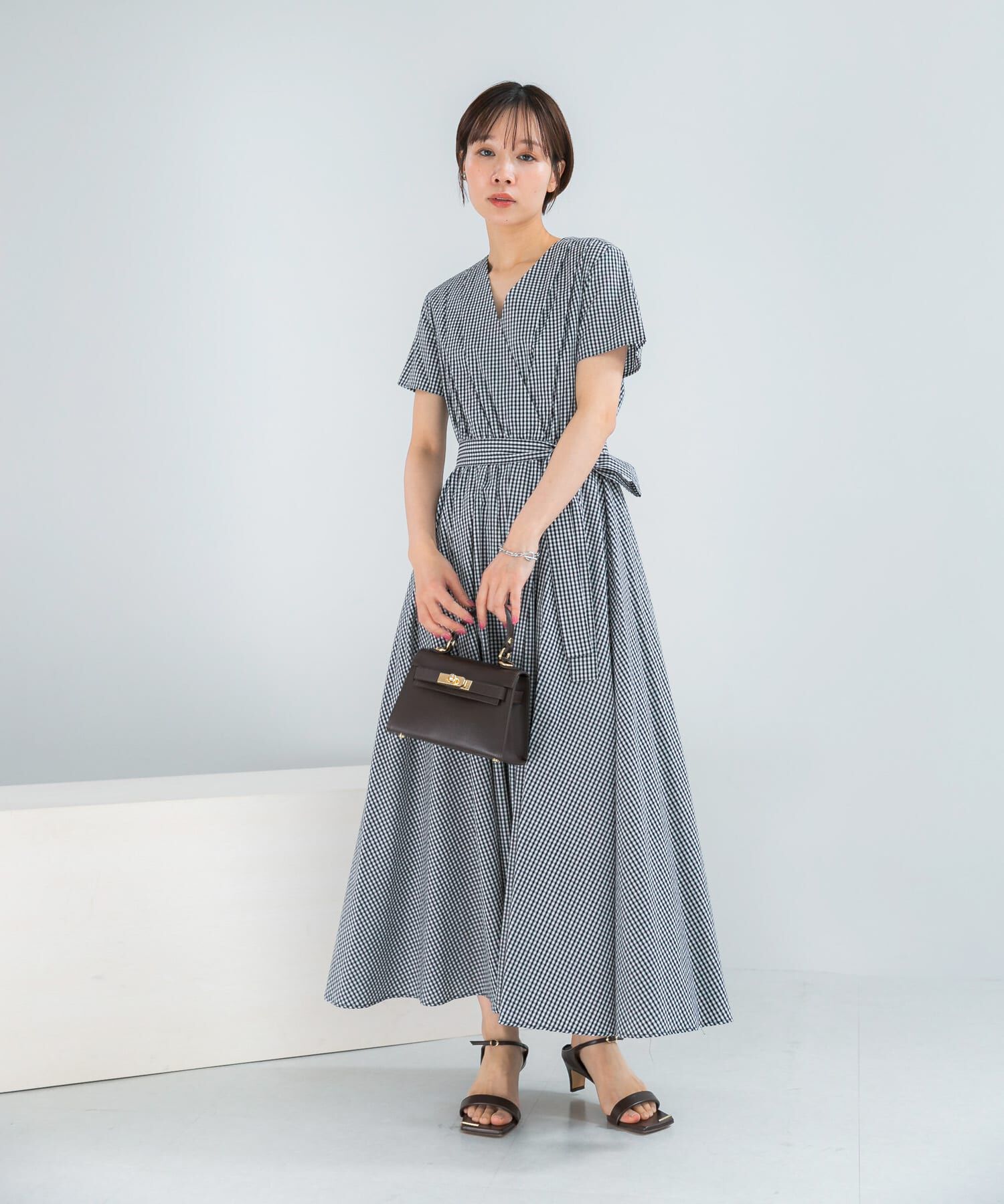 URBAN RESEARCH ROSSO「『WEB/一部店舗限定』チェックカシュクールワンピース」|ワンピース|