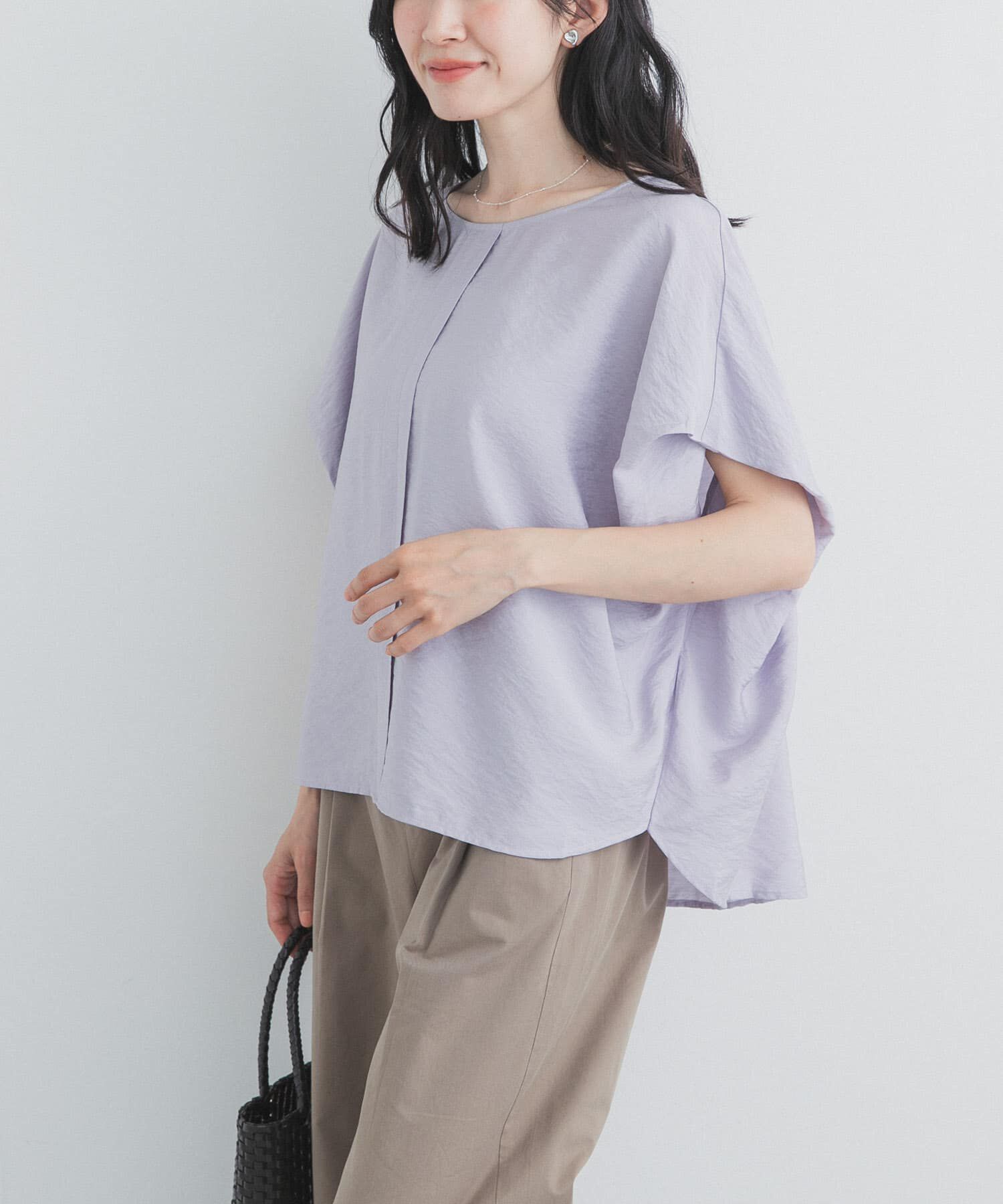 URBAN RESEARCH DOORS「センタータックコクーンブラウス」|シャツ・ブラウス|パープル系その他