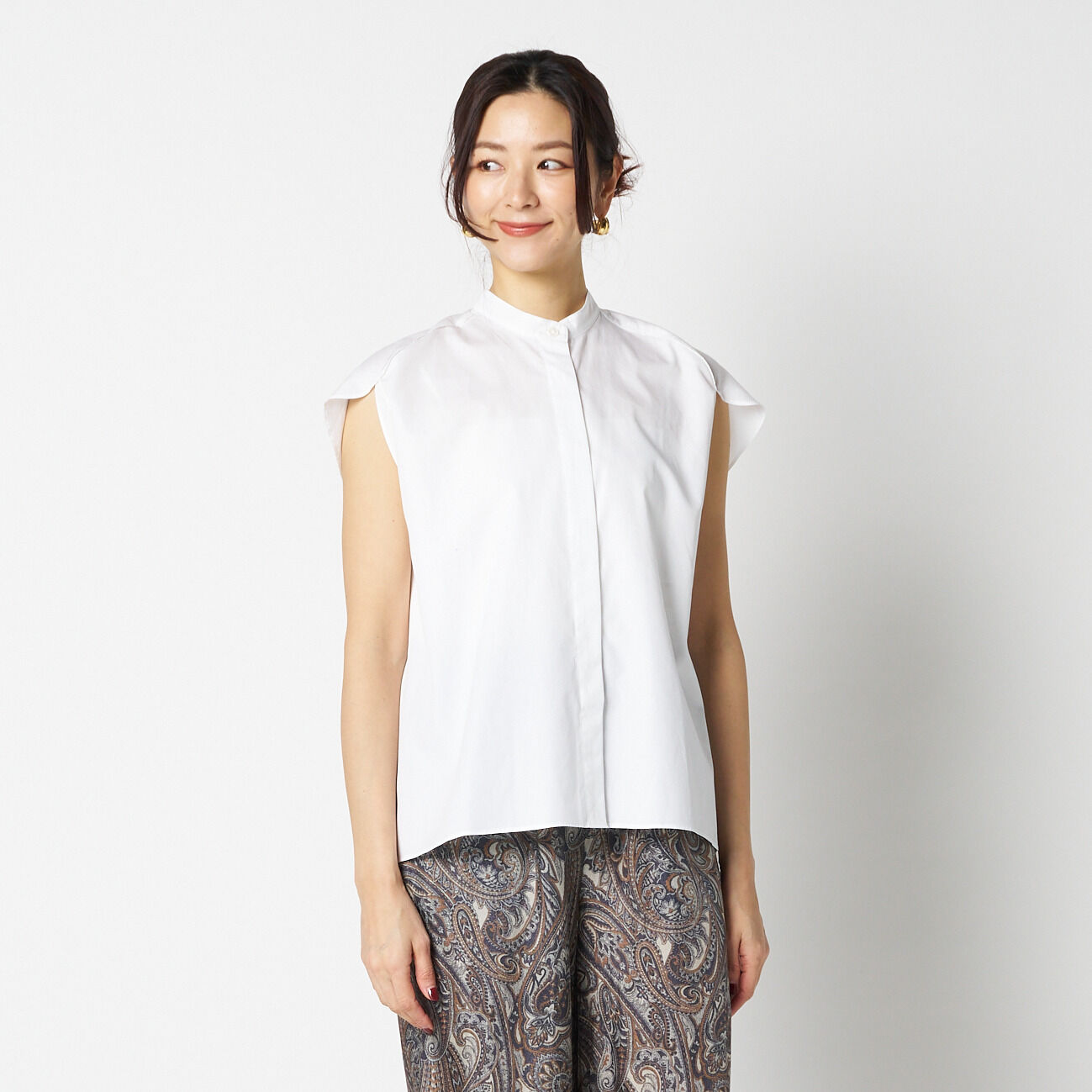 HELIOPOLE「HELIOPOLE BACK VOLUME STAND COLLAR SHIRT」|シャツ・ブラウス|