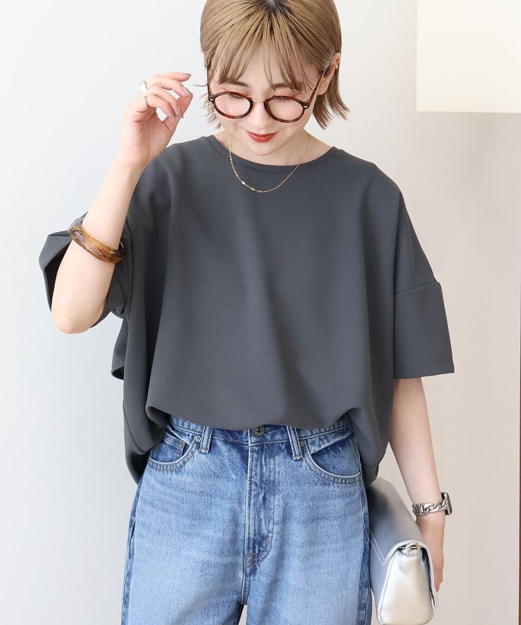 AMERICAN HOLIC「【WEB限定】バックフリル半袖プルオーバー」|Tシャツ・カットソー|Charcoal Gray