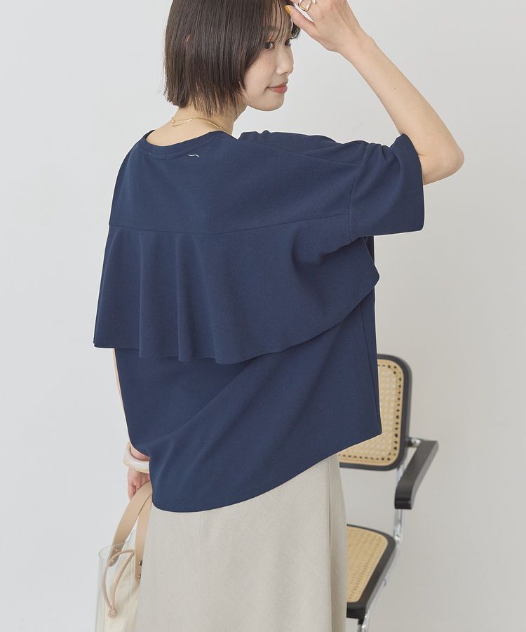 AMERICAN HOLIC「【WEB限定】バックフリル半袖プルオーバー」|Tシャツ・カットソー|Navy