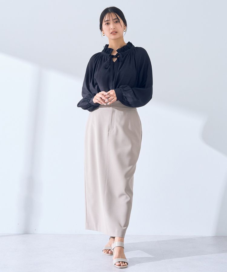 YECCA VECCA「スタンドカラーシアーリボンブラウス」|シャツ・ブラウス|