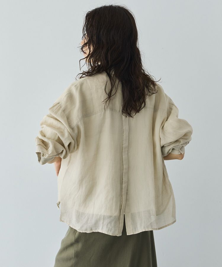 GARAGE OF GOOD CLOTHING「リネンポケット付きクロップドシャツ」|シャツ・ブラウス|