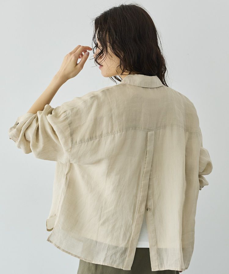 GARAGE OF GOOD CLOTHING「リネンポケット付きクロップドシャツ」|シャツ・ブラウス|
