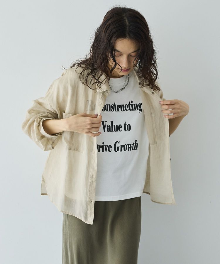 GARAGE OF GOOD CLOTHING「リネンポケット付きクロップドシャツ」|シャツ・ブラウス|