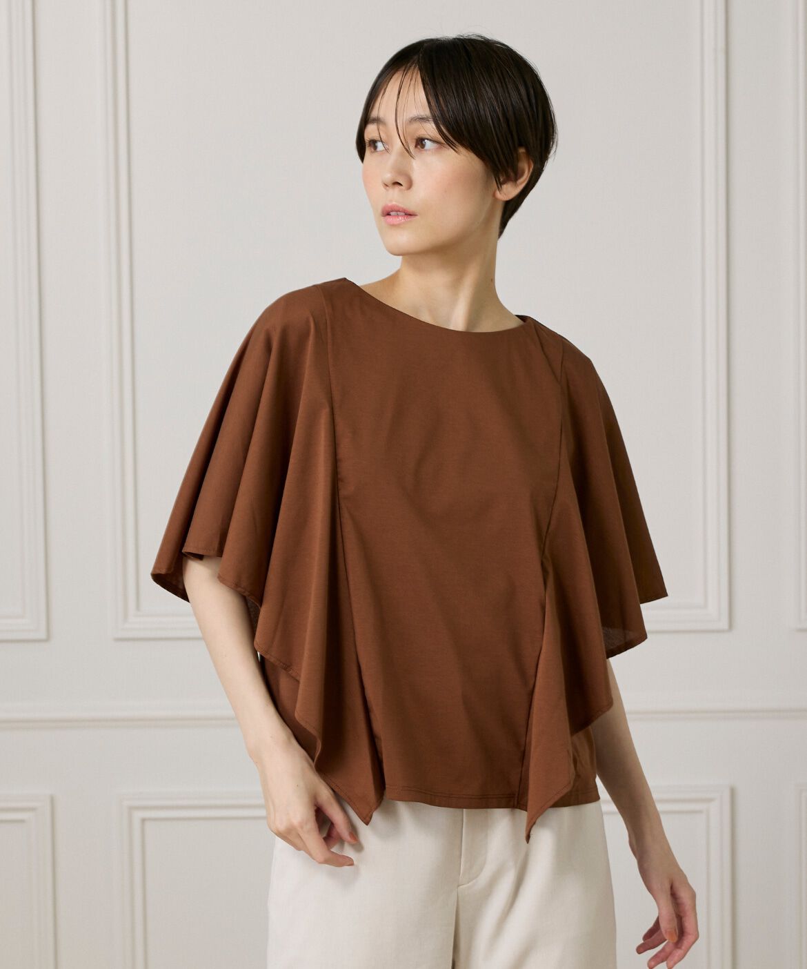 7-IDconcept.「《大きいサイズ》フレアースリーブカットプルオーバー」|Tシャツ・カットソー|