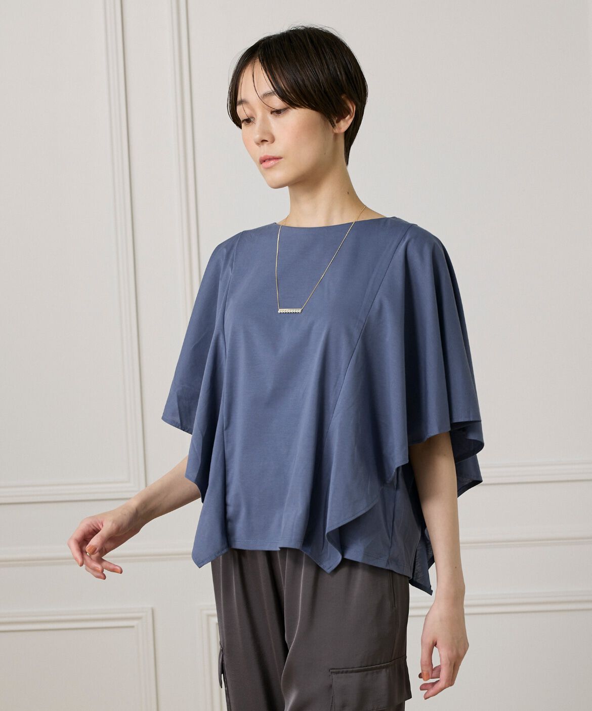 7-IDconcept.「《大きいサイズ》フレアースリーブカットプルオーバー」|Tシャツ・カットソー|