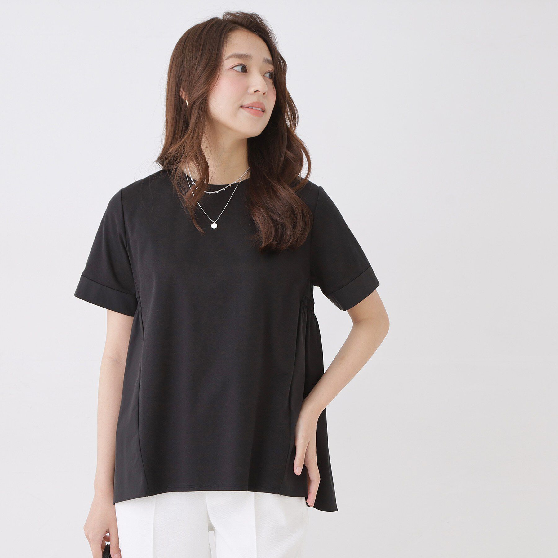 COUP DE CHANCE「【手洗い可／日本製】バックペプラムデザイン プルオーバー」|Tシャツ・カットソー|