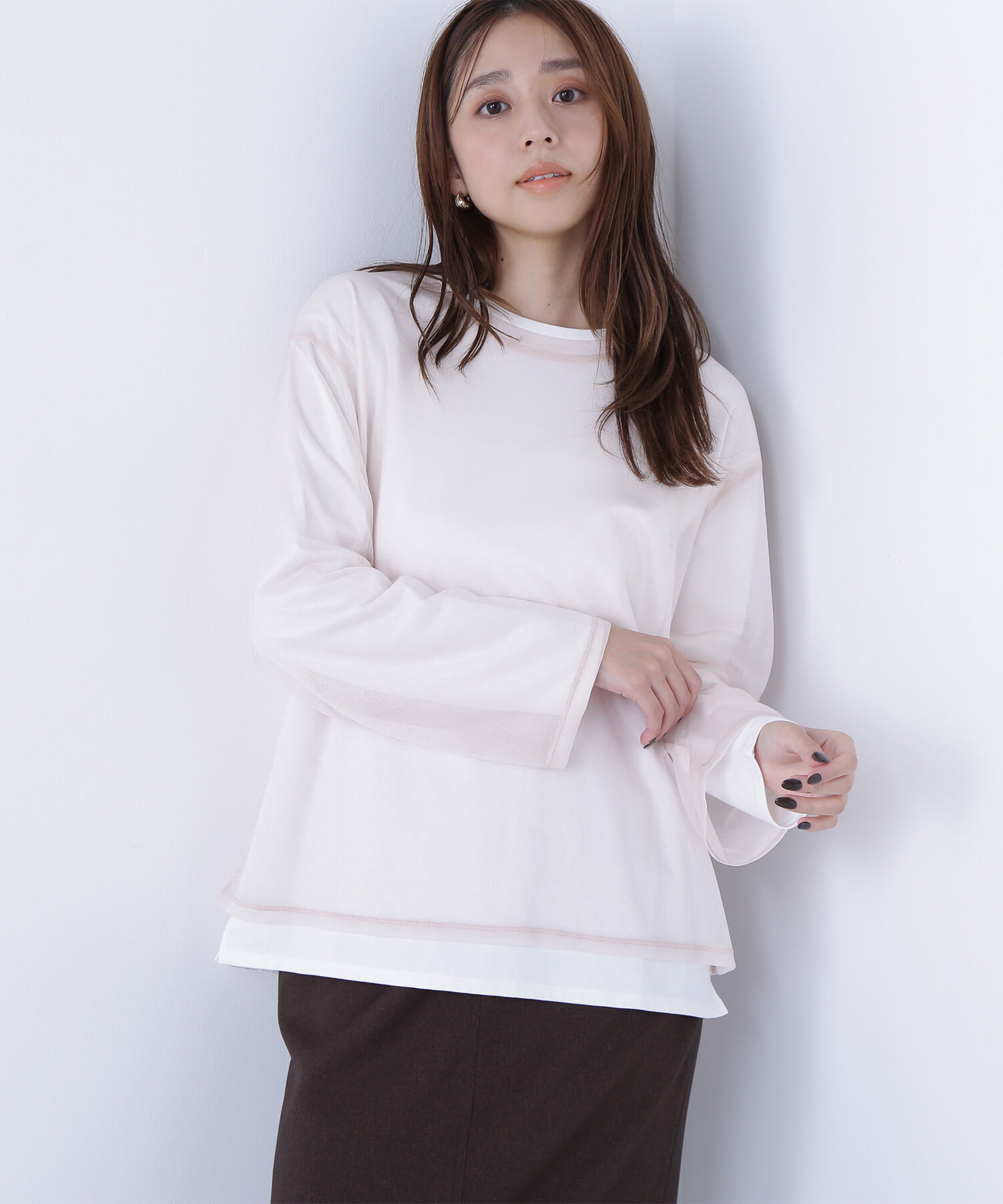  「シアーレイヤードカットソー」|Tシャツ・カットソー|ライトベージ 2