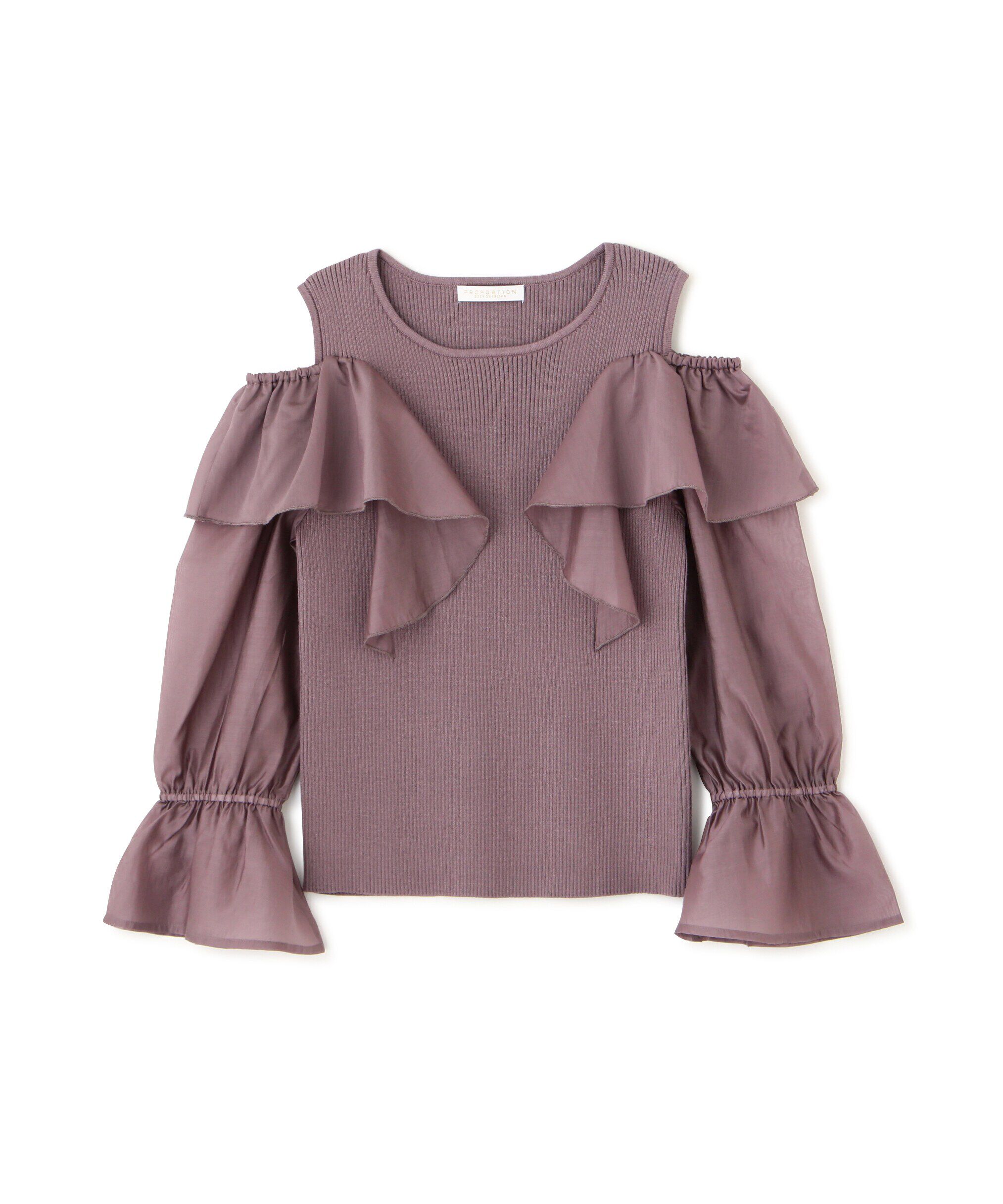 PROPORTION BODY DRESSING「シアーラッフルスリーブニット」|ニット・セーター|