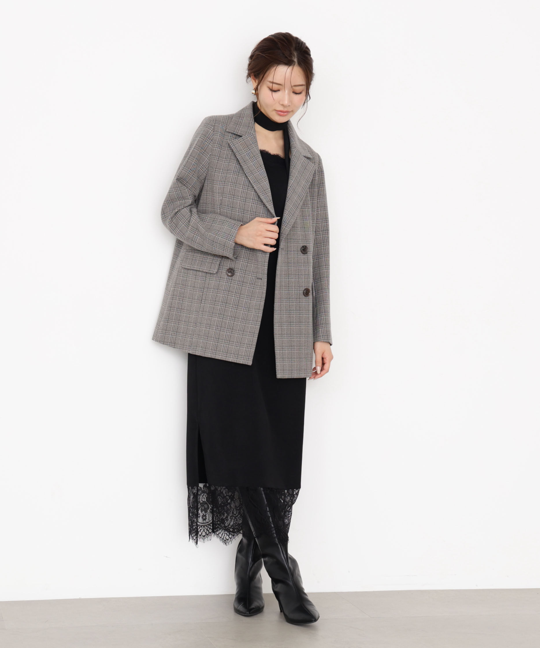 PROPORTION BODY DRESSING「レース付きキャミワンピース 25AW」|ワンピース|