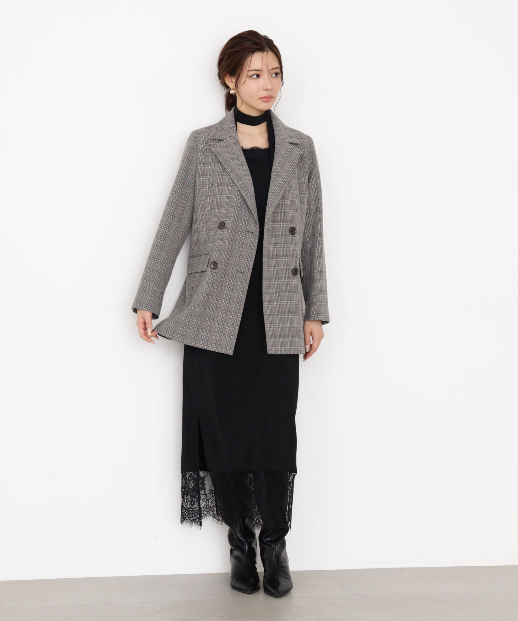 PROPORTION BODY DRESSING「レース付きキャミワンピース 25AW」|ワンピース|