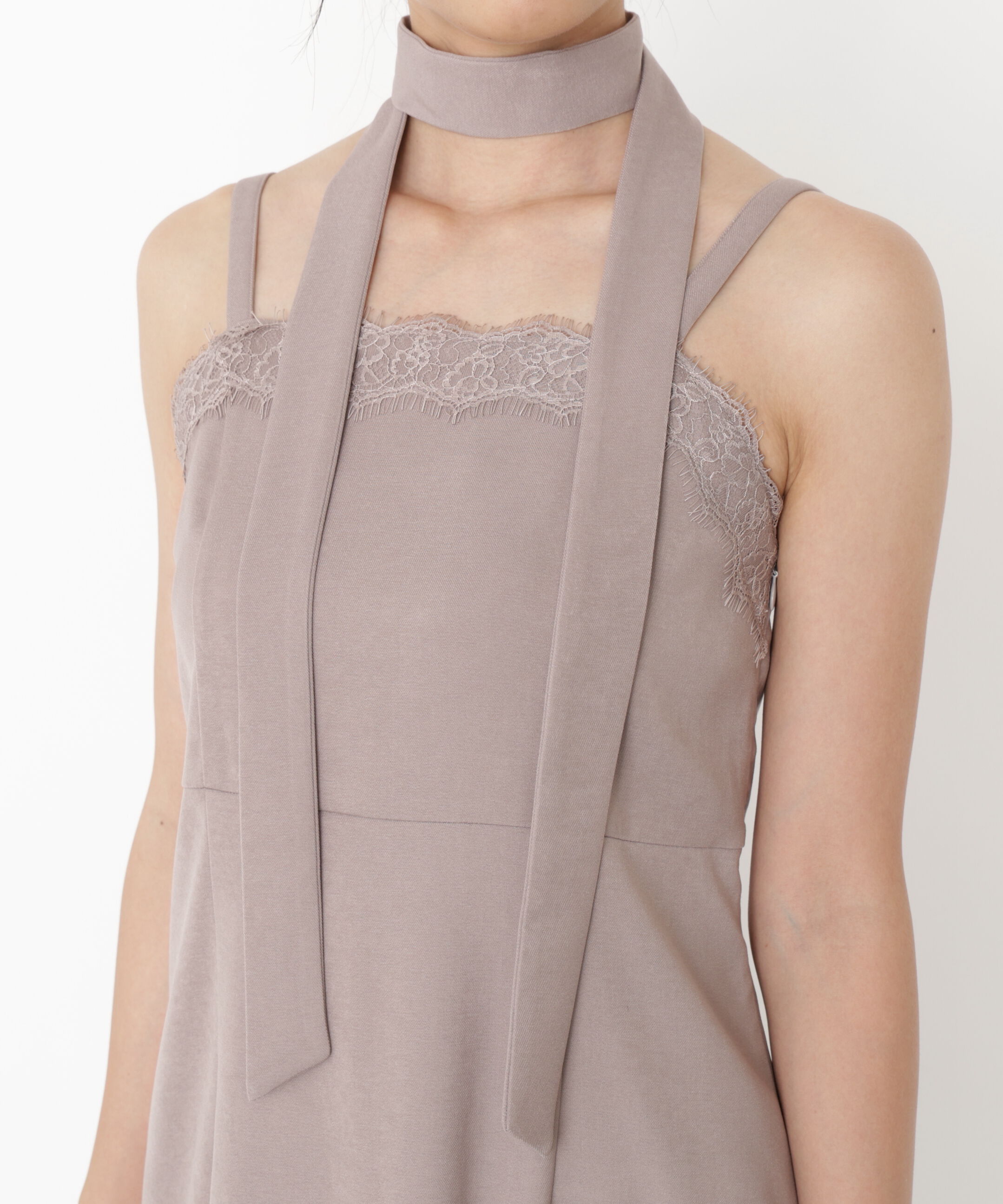 PROPORTION BODY DRESSING「レース付きキャミワンピース 25AW」|ワンピース|