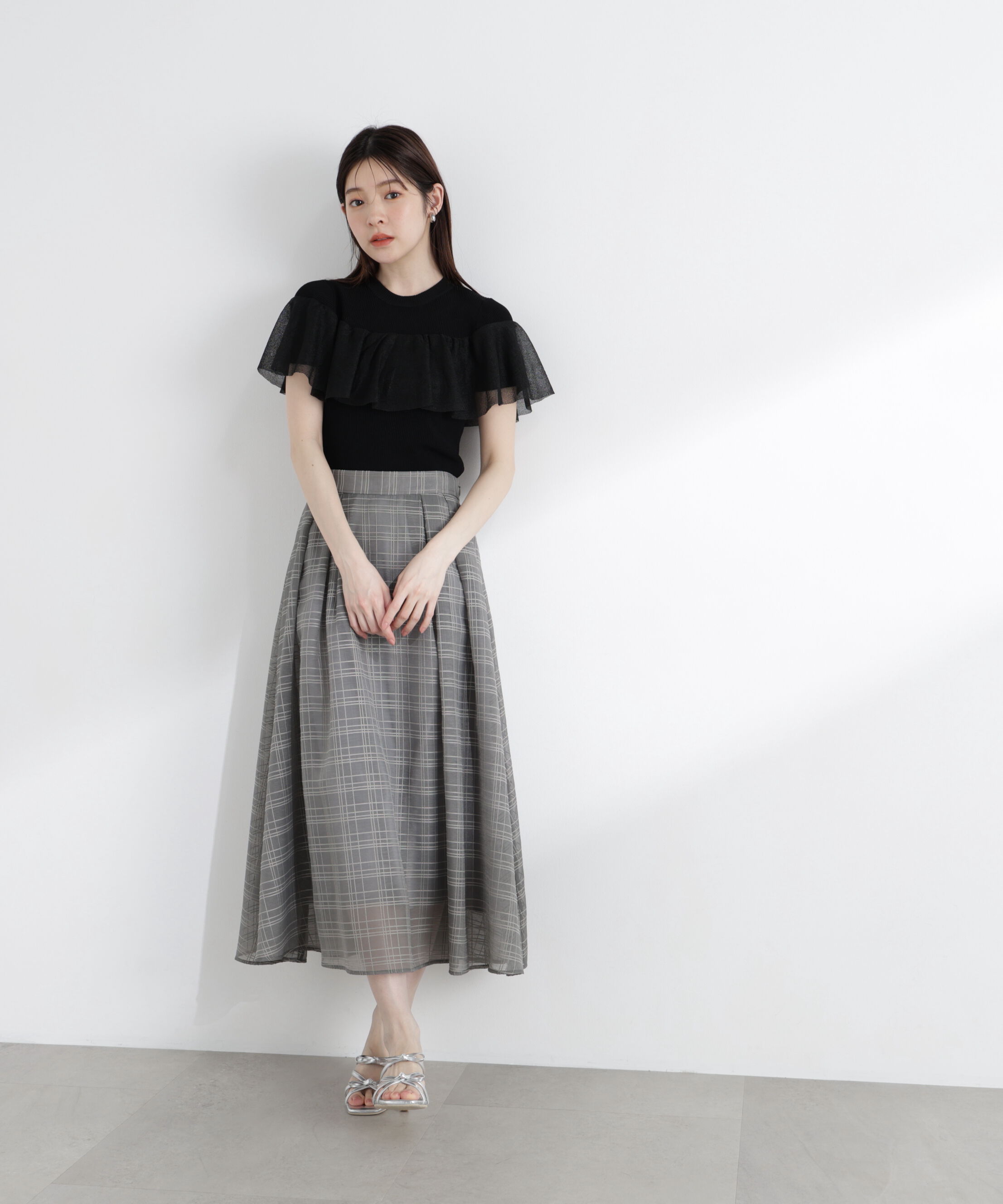 PROPORTION BODY DRESSING「シアーケープ風リブニット」|ニット・セーター|