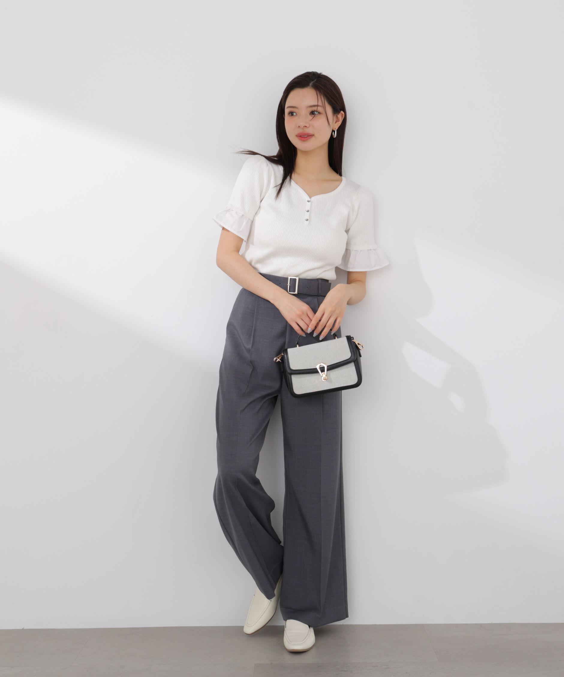 PROPORTION BODY DRESSING「異素材ハーフスリーブニット」|ニット・セーター|