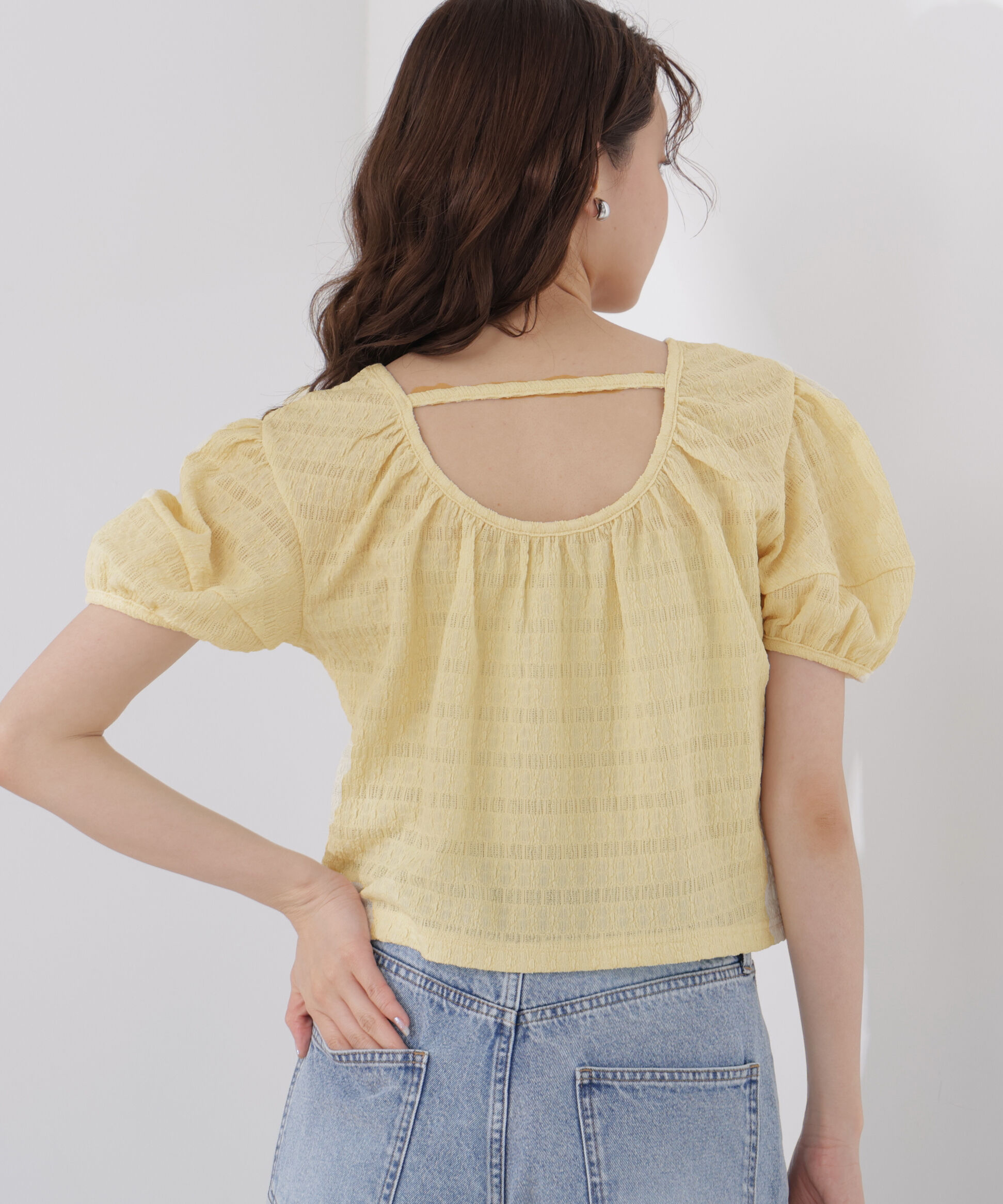 PROPORTION BODY DRESSING「バックオープンパフスリーブトップス26SS」|Tシャツ・カットソー|