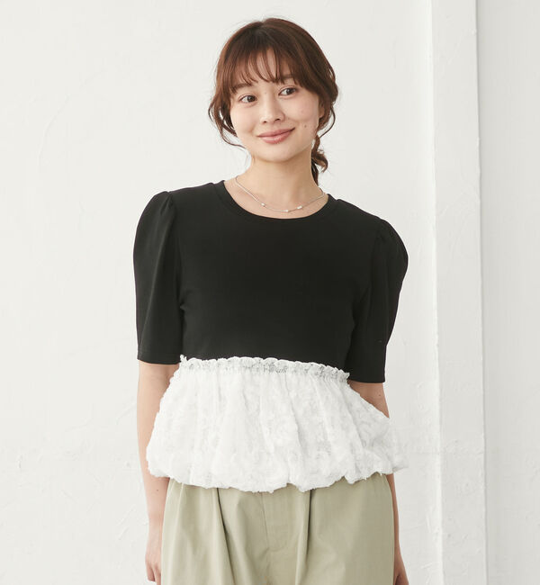 archives「ボーダーアソートレースドッキングバルーンＴＯＰＳ」|Tシャツ・カットソー|