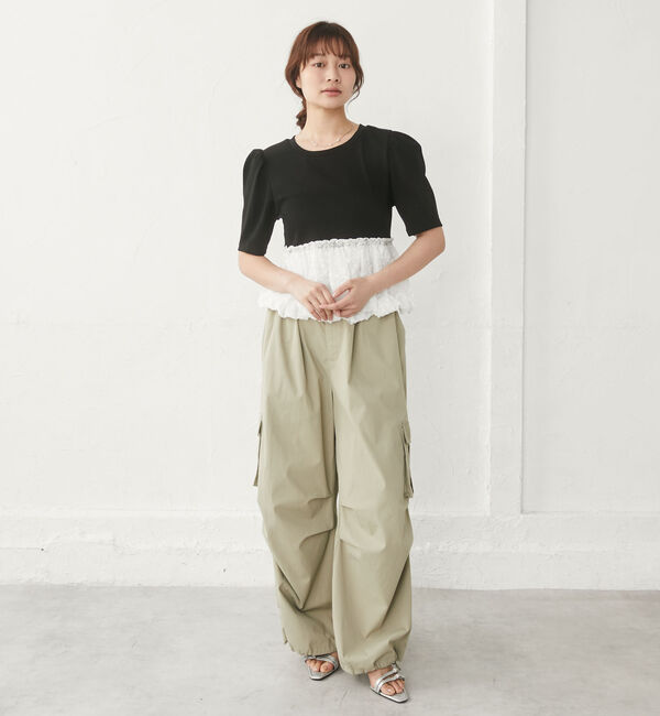 archives「ボーダーアソートレースドッキングバルーンＴＯＰＳ」|Tシャツ・カットソー|