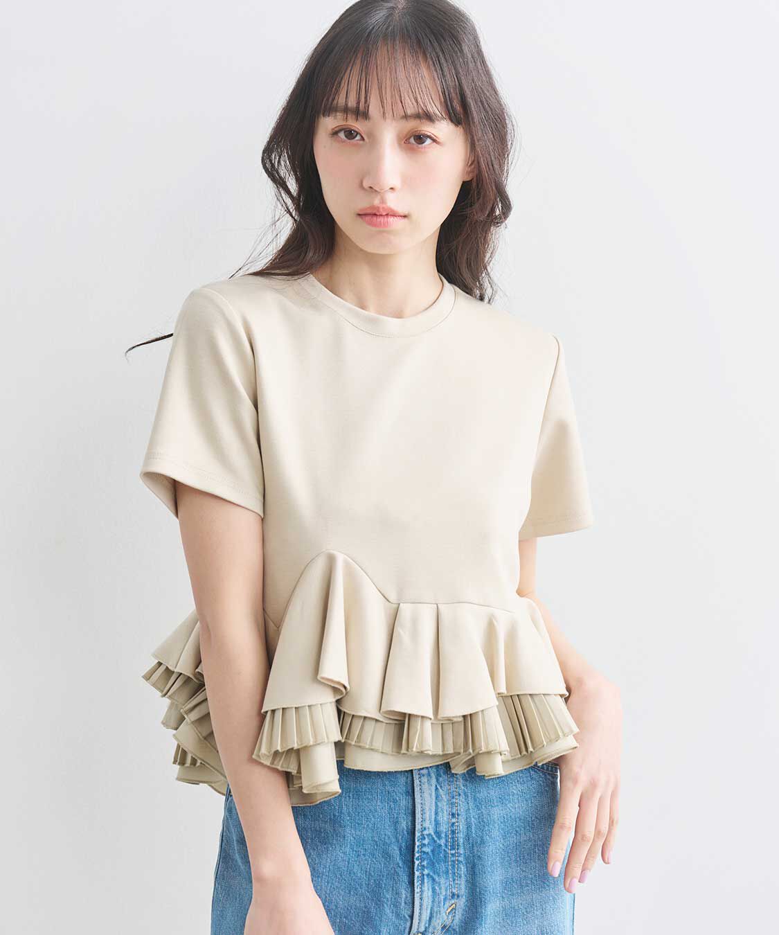 COCO DEAL「ランダムフリルペプラムトップス」|Tシャツ・カットソー|