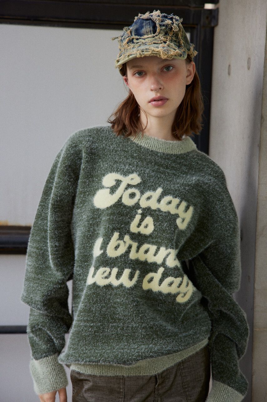 SLY「JQ LOGO MINKY LOOSE KNIT トップス」|ニット・セーター|