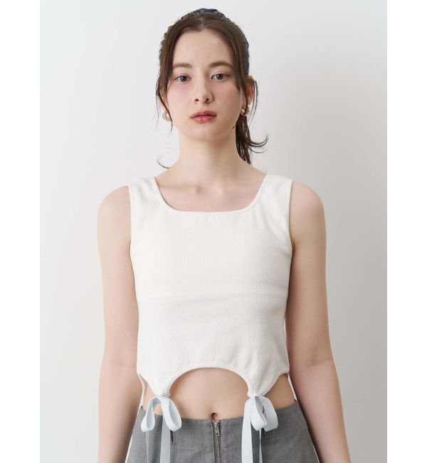 CALNAMUR「CUP IN RIBBON TANK TOP/カップインリボンタンクトップ」|Tシャツ・カットソー|