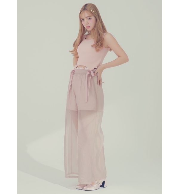 CALNAMUR「CUP IN RIBBON TANK TOP/カップインリボンタンクトップ」|Tシャツ・カットソー|